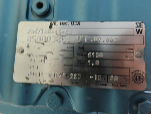 Sew-Eurodrive KH67TAM145-KS Helical Gear Reducer 90:1 R 6150 Trq 40mm Hollow M4B
