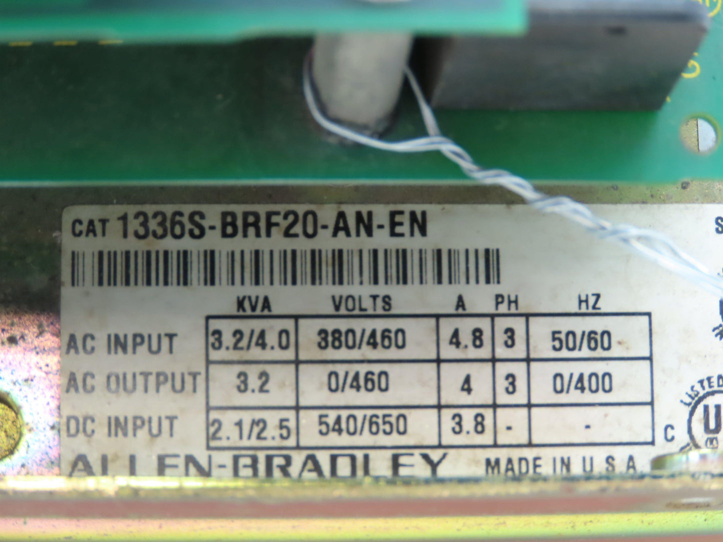 1336S-BRF20-AN-EN Adjustable Freq AC Drive 1336 PLUS II 3.2KVA 3Ph 460V Ser A