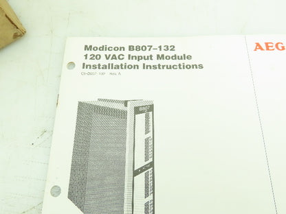 AEG Modicon AS-B807-132 Input Module PLC  I/O 32Pt 120VAC 800 Series