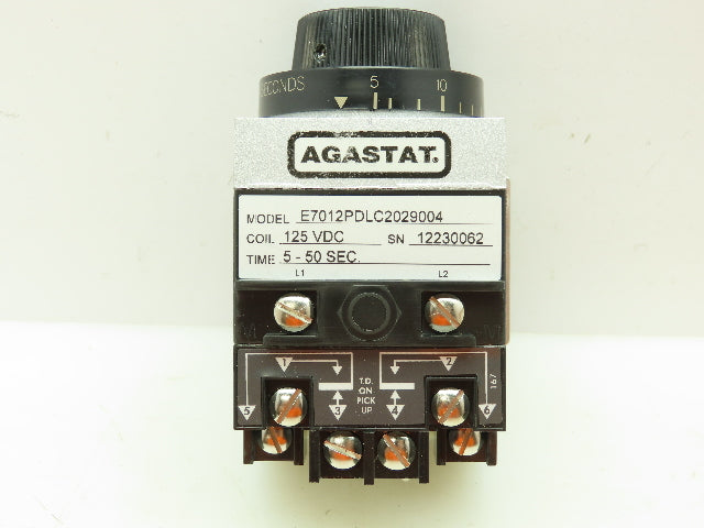 Agastat E7012PDC2029004 Time Delay Timing Relay 2-Pole 5-50sec 125VDC