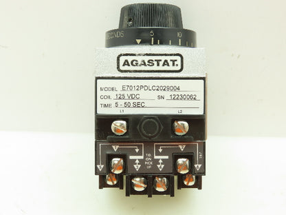 Agastat E7012PDC2029004 Time Delay Timing Relay 2-Pole 5-50sec 125VDC