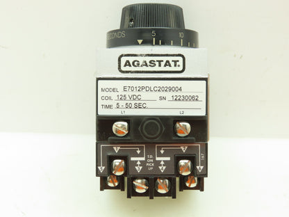 Agastat E7012PDC2029004 Time Delay Timing Relay 2-Pole 5-50sec 125VDC