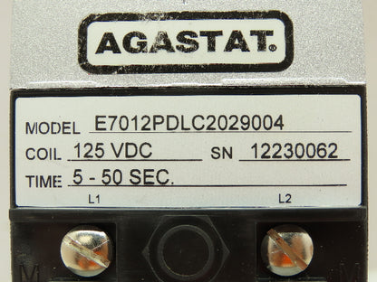 Agastat E7012PDC2029004 Time Delay Timing Relay 2-Pole 5-50sec 125VDC