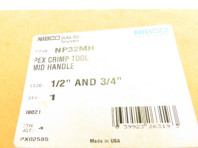 Nibco NP32MH Dura-Pex Combo Crimping Tool 1/2" & 3/4" PEX Tube Pipe Crimp 15"