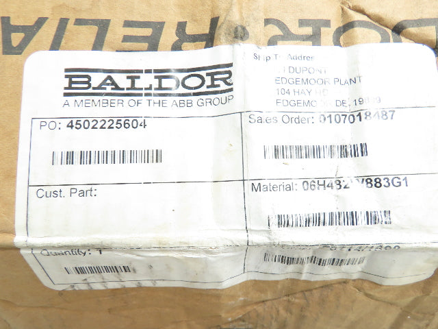Baldor 06H482W883G1 Severe Duty XT Electric Motor 1/2Hp 3Ph 460V 570RPM 184TC