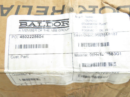 Baldor 06H482W883G1 Severe Duty XT Electric Motor 1/2Hp 3Ph 460V 570RPM 184TC
