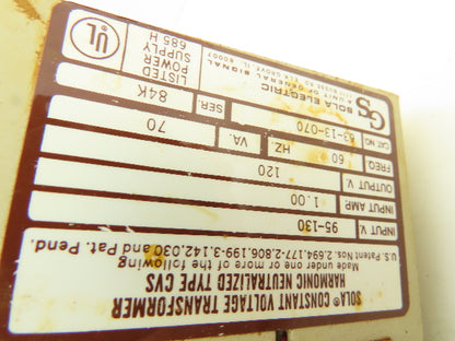 Sola Electric 63-13-070 Mini/Micro Computer Regulator 120 VAC Output 0.58A