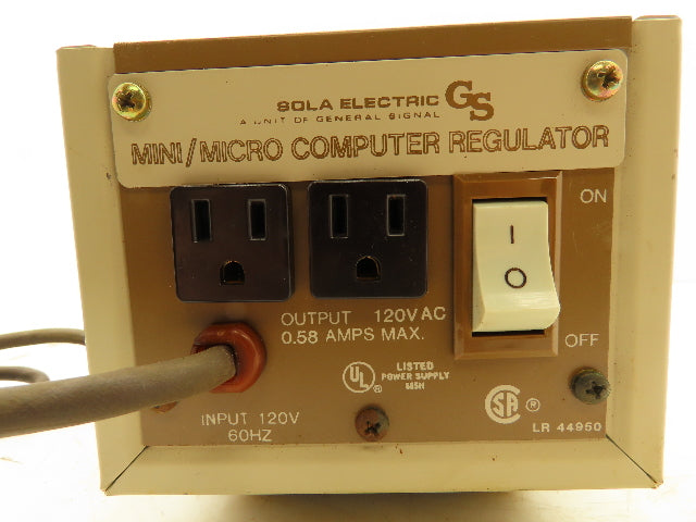 Sola Electric 63-13-070 Mini/Micro Computer Regulator 120 VAC Output 0.58A