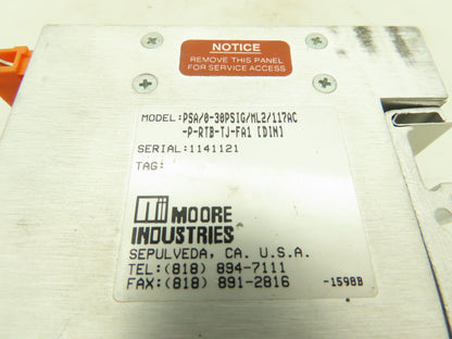 Moore PSA/0-30PSIG/ML2/117AC-P-RIB-TJ-FA1 Pressure Switching Alarm 0-30PSI