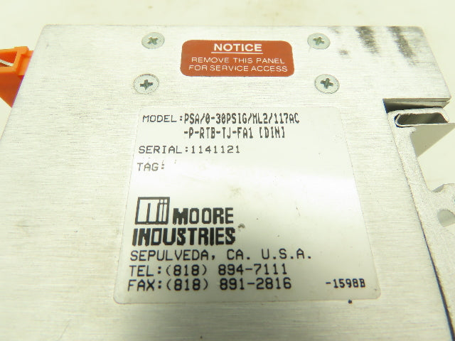 Moore PSA/0-30PSIG/ML2/117AC-P-RIB-TJ-FA1 Pressure Switching Alarm 0-30PSI