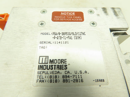 Moore PSA/0-30PSIG/ML2/117AC-P-RIB-TJ-FA1 Pressure Switching Alarm 0-30PSI