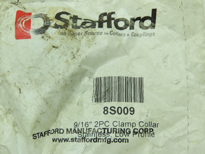 Stafford 8S009 9/16" ID Stainless Split Clamp Collar SS Shaft Locking Lot of 27