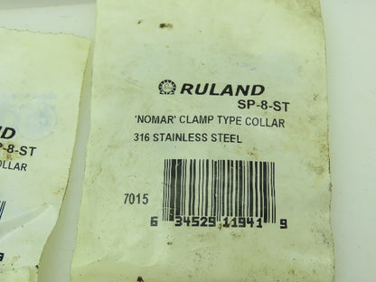 Ruland SP-8-SS 1/2" Stainless Split Shaft Collar Clamp Nomar Locking Lot of 10