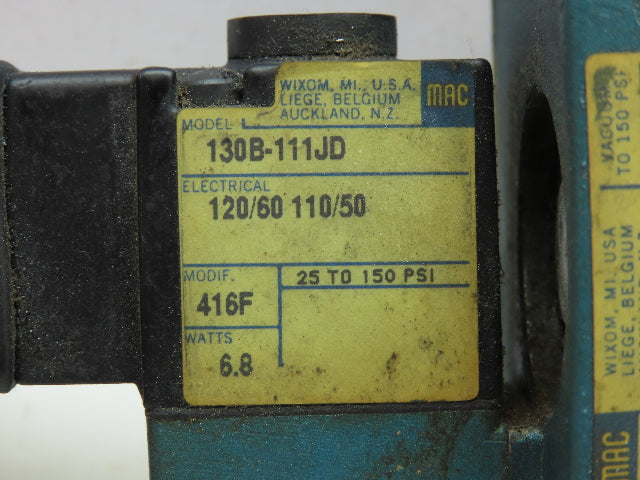 Mac 130B-111JD Solenoid Valve With 56C-13-112CA Manifold Block