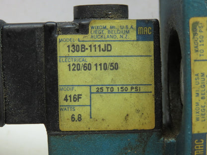 Mac 130B-111JD Solenoid Valve With 56C-13-112CA Manifold Block