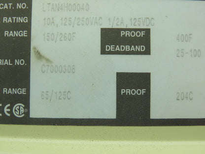 Ashcroft LTAN4H00040 Snap Action Switch/Temperature Control 125/250VAC 3"Probe