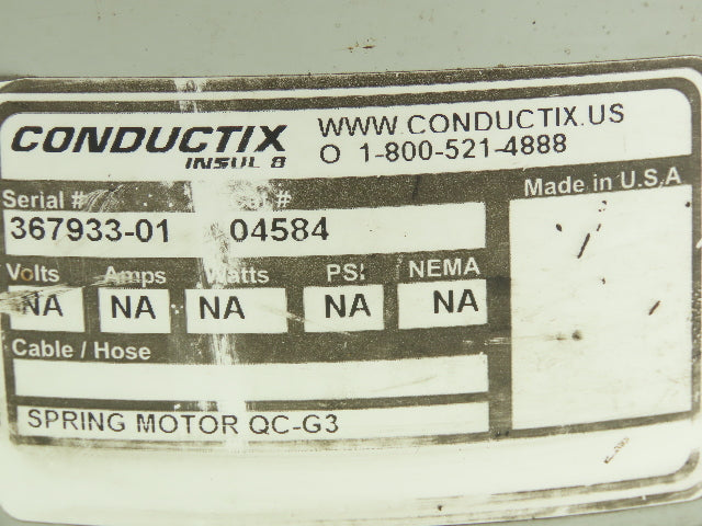 Conductix QC-G3 Spring Motor for Manual Cable Reel Retract