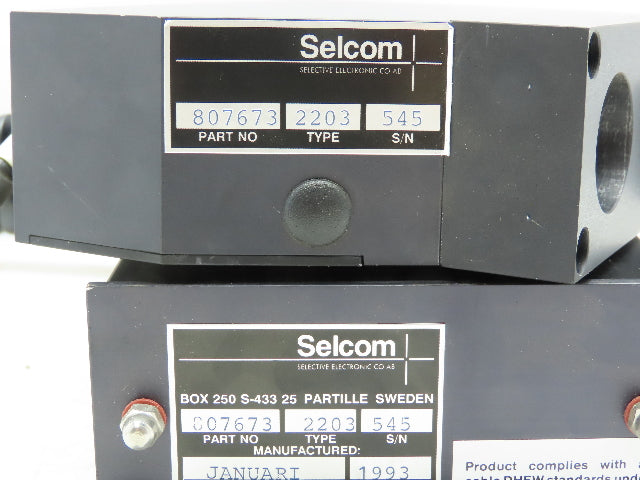 Selcom 807673 Type 2203 Triangulation Displace Processor Pulse Duration 16us