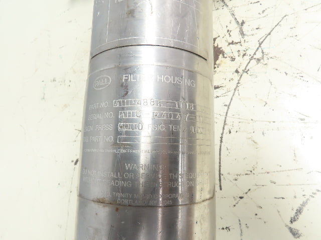 Pall Trinity 4HD4886-1118 Stainless Filter Housing 3000PSI 1/2" Ball Valve