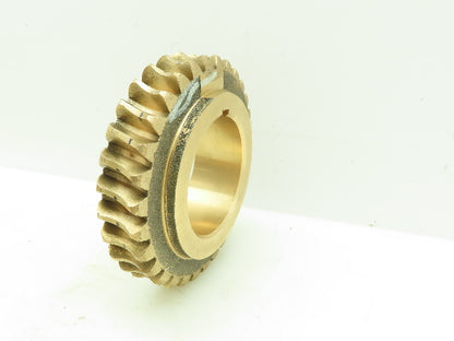 502-708 Brass Worm Gear Wheel 31 Teeth 2-11/16"Keyed Bore 1"Width