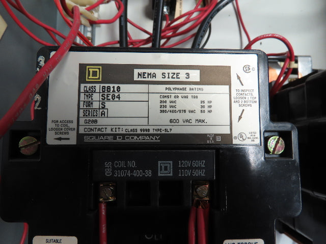 Square D CEG4 8810 Sz 3 Reversing Motor Starter Combo 100A Disconnect 230/480V