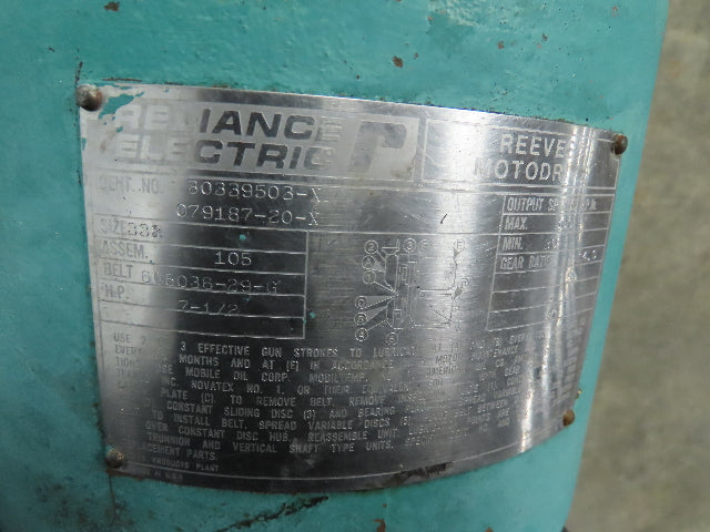 Tri Clover PR60-3M-TC1-4-SL-S Rotary Lobe Pump w/Reeves Motodrive  7.5 HP Motor