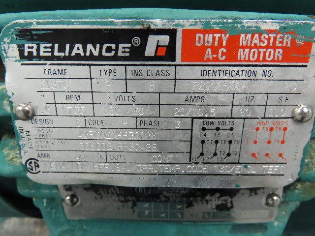 Tri Clover PR60-3M-TC1-4-SL-S Rotary Lobe Pump w/Reeves Motodrive  7.5 HP Motor