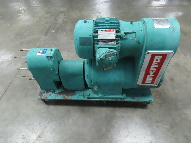 Tri Clover PR60-3M-TC1-4-SL-S Rotary Lobe Pump w/Reeves Motodrive  7.5 HP Motor