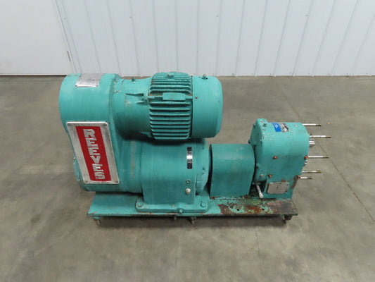 Tri Clover PR60-3M-TC1-4-SL-S Rotary Lobe Pump w/Reeves Motodrive  7.5 HP Motor