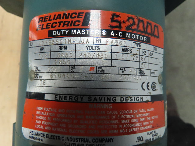 Reliance 01KL505587-JATI 7.5hp 650rpm L2158C 230v Motor /Brake/Tamagawa Encoder
