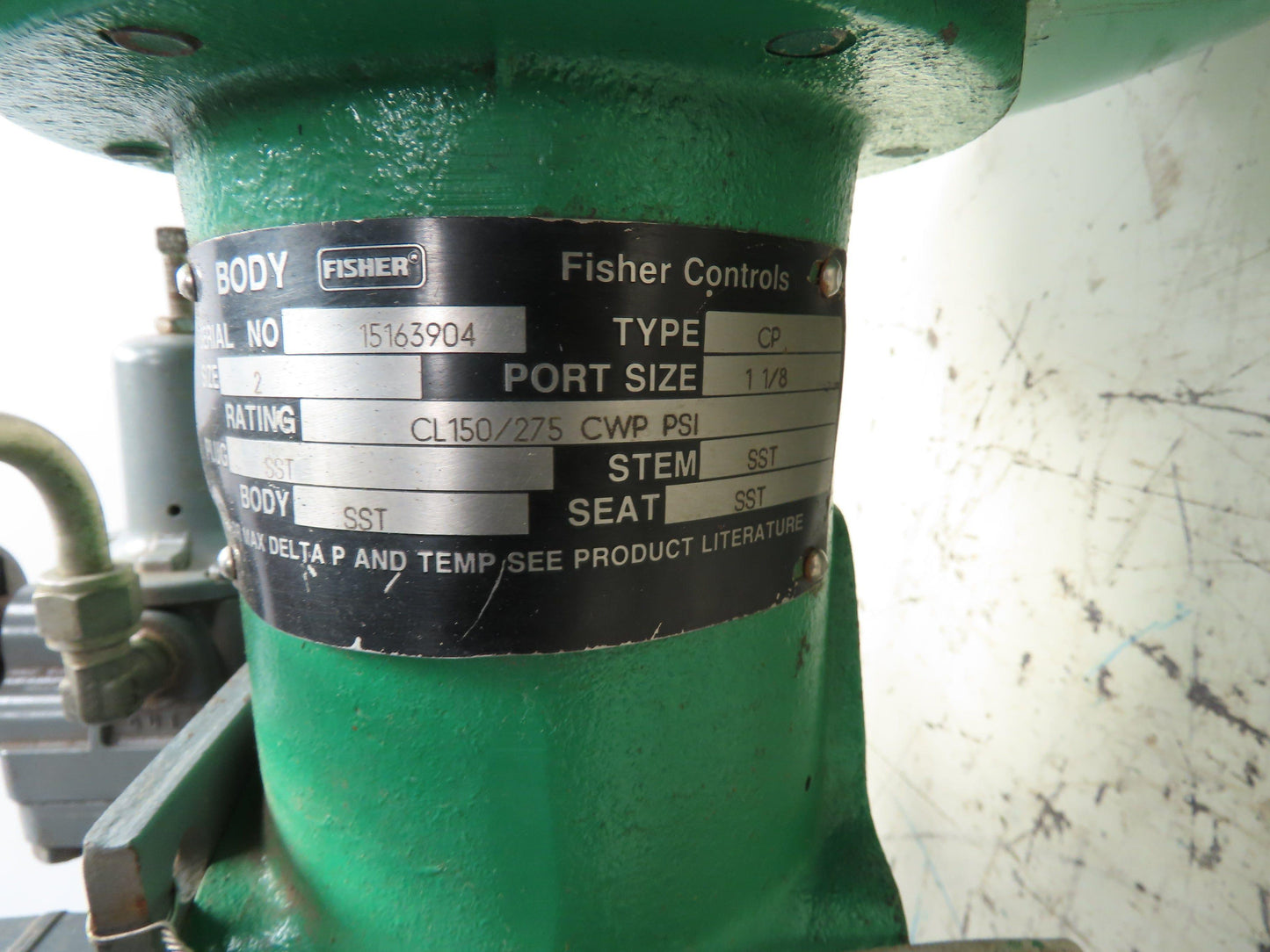 Fisher Type CP 657  Sz 30 Pneumatic Diaphragm Actuator 582i 2" Stainless Valve