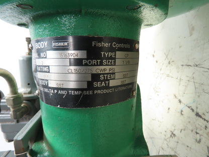 Fisher Type CP 657  Sz 30 Pneumatic Diaphragm Actuator 582i 2" Stainless Valve