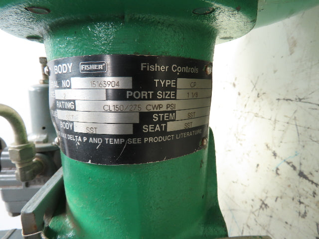 Fisher Type CP 657  Sz 30 Pneumatic Diaphragm Actuator 582i 2" Stainless Valve