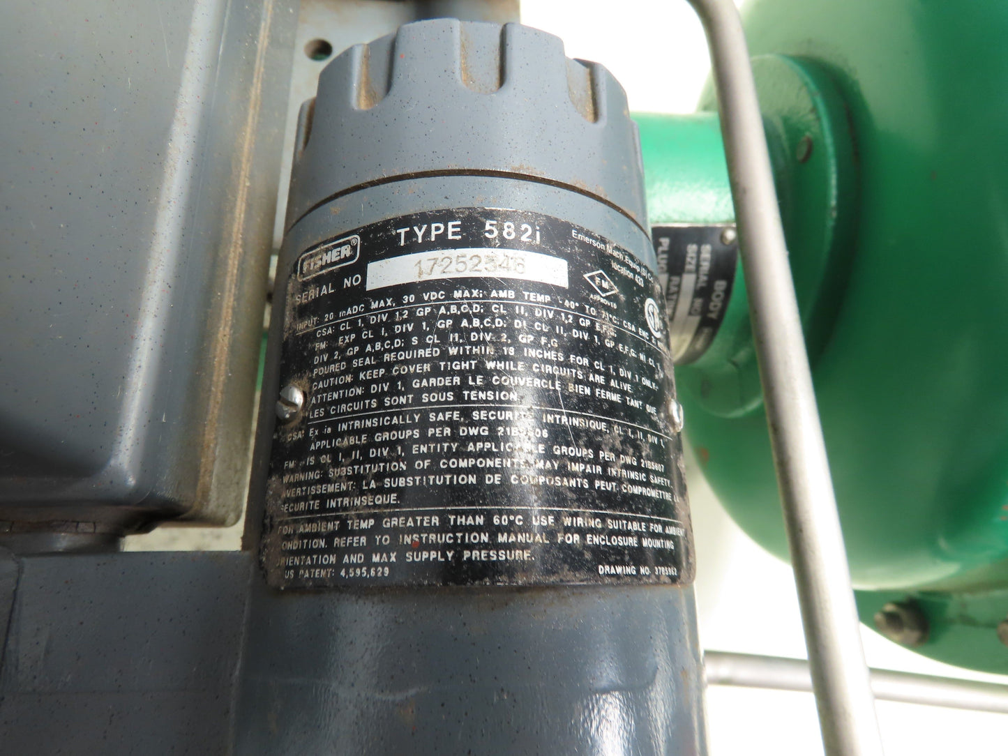 Fisher Type CP 657  Sz 30 Pneumatic Diaphragm Actuator 582i 2" Stainless Valve