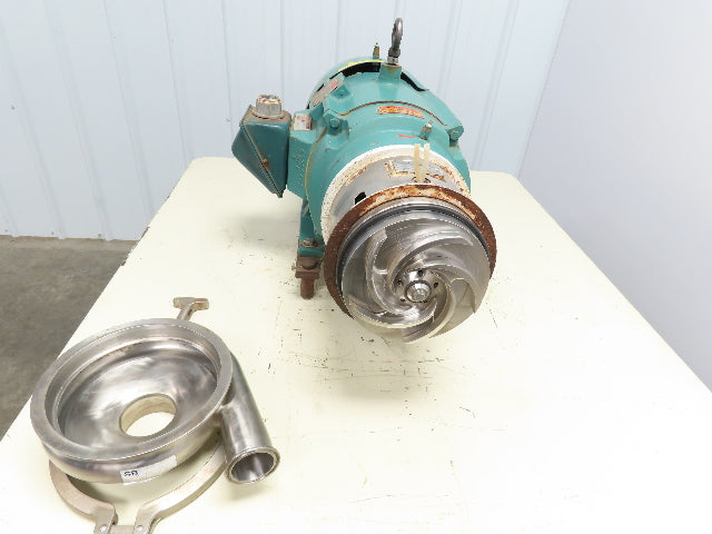 Tri-Clover Tri-Flo 3x2" Stainless Centrifugal Pump Semi-Open Imp 20Hp 3Ph 460V