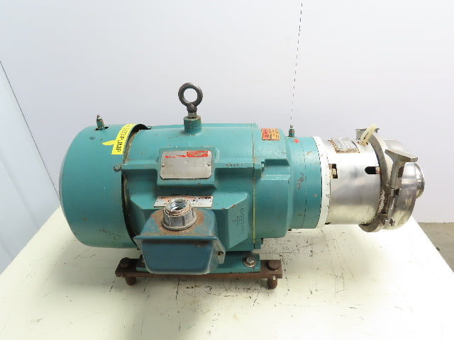 Tri-Clover Tri-Flo 3x2" Stainless Centrifugal Pump Semi-Open Imp 20Hp 3Ph 460V
