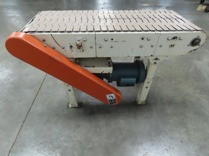 44" Slider Bed Plastic Chain Conveyor 15"Belt 1/2 Hp 115v 1ph 22 Feet Per Minute