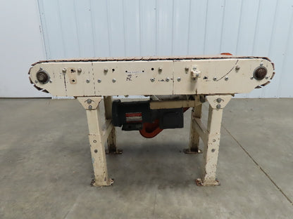 44" Slider Bed Plastic Chain Conveyor 15"Belt 1/2 Hp 115v 1ph 22 Feet Per Minute