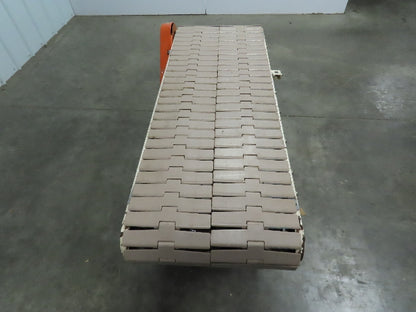 44" Slider Bed Plastic Chain Conveyor 15"Belt 1/2 Hp 115v 1ph 22 Feet Per Minute