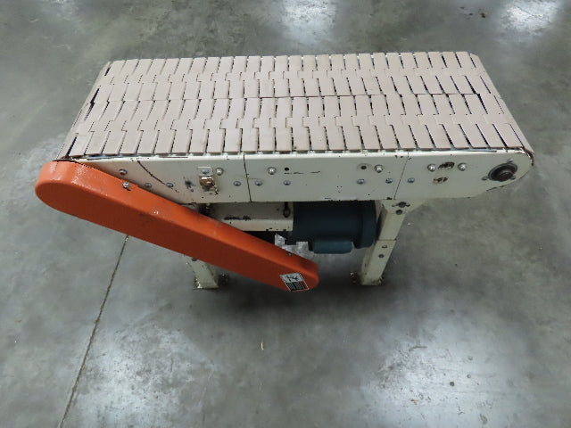 44" Slider Bed Plastic Chain Conveyor 15"Belt 1/2 Hp 115v 1ph 22 Feet Per Minute