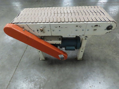 44" Slider Bed Plastic Chain Conveyor 15"Belt 1/2 Hp 115v 1ph 22 Feet Per Minute