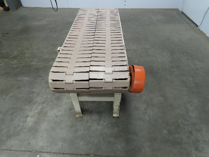 44" Slider Bed Plastic Chain Conveyor 15"Belt 1/2 Hp 115v 1ph 22 Feet Per Minute