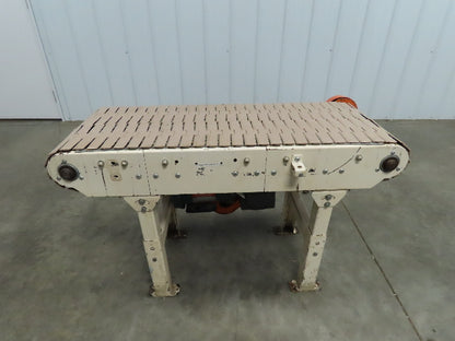 44" Slider Bed Plastic Chain Conveyor 15"Belt 1/2 Hp 115v 1ph 22 Feet Per Minute