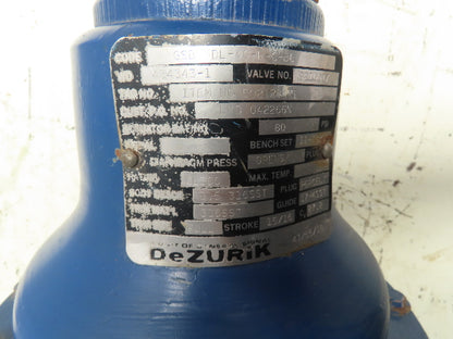 Dezurik DL-40-R-C-B6 Pneumatic Diaphragm Stainless Valve 1-1/2" Flanged SS CF8M