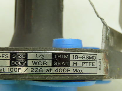 Kitz 300SCTAM-FS Ball Valve 1/2" Flanged 4-Bolt Raised Face Class 300# WCB Steel
