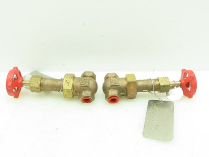 Milwaukee Fig  1174 Bronze Gate Valve Wedge Disc 1/4" NPT 200SWP 400WOG Lot of 2