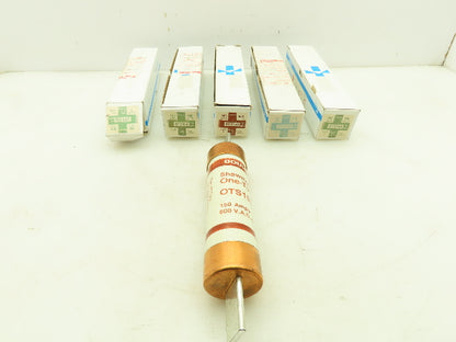 Gould OTS150 Shawmut Fast Acting One Time Fuse 600VAC 150A Class K5 LOT OF 5