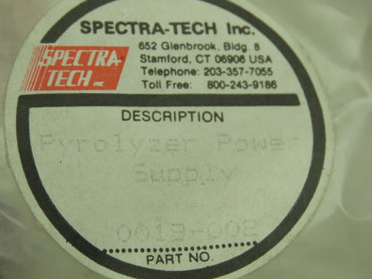 Spectra-Tech 0018-002 Pyrolyzer Power Supply Control Panel Eagle Signal