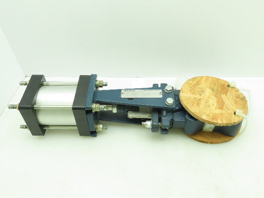 ITT Fabri-Valve Pneumatic Air Actuator 2" Knife Gate Valve 4-Lug 150PSI