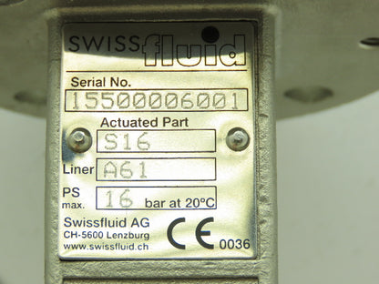 SwissFluid Cast Stainless Butterfly Valve 2" Wafer 150# DN50 PN16